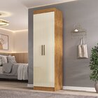 Guarda-roupa Canto Reto 2 Portas Paris Cinamomo/off White