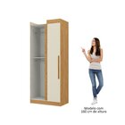 Guarda-roupa Canto Reto 2 Portas Paris Cinamomo/off White
