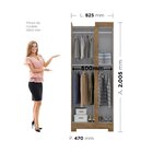 Guarda-roupa Canto Reto Com Pés Paris Ipê Tex/ Off White