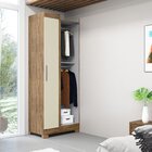 Guarda-roupa Canto Reto Com Pés Paris Ipê Tex/ Off White