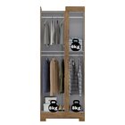 Guarda-roupa Canto Reto Com Pés Paris Ipê Tex/ Off White