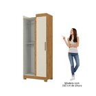 Guarda-roupa Canto Reto Paris Com Pés Espresso Móveis Cinamom