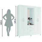Guarda Roupa Capelinha 4 Portas 2 Gavetas Flex Mobi Albatroz