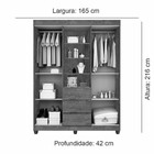 Guarda Roupa Capelinha 4 Portas E 3 Gavetas Imop