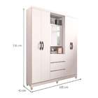 Guarda Roupa Capelinha 4 Portas E 3 Gavetas Imop