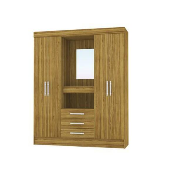 Guarda Roupa Capelinha 4 Portas Fortaleza Nature - Vlr