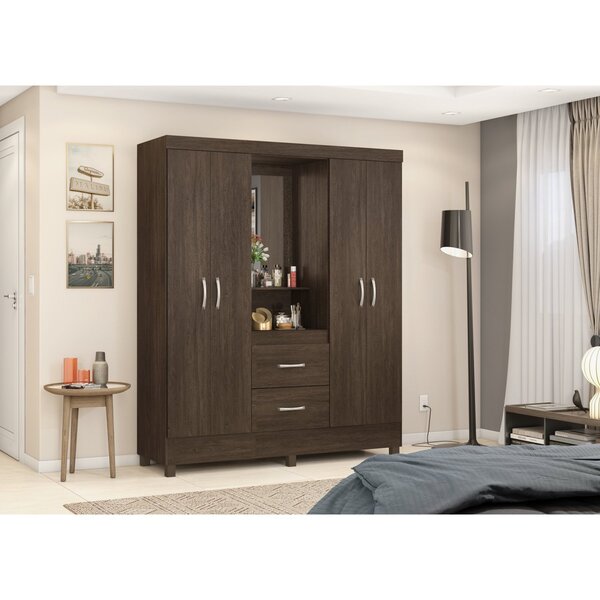 Guarda Roupa Capelinha 4 Portas Lord  Móveis Ébano