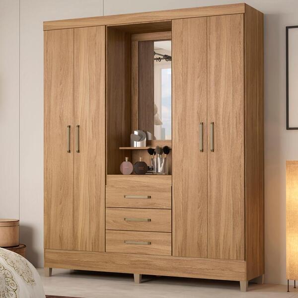 Guarda Roupa Capelinha 4 Pt Com Espelho 43220 Demobile | Leroy Merlin
