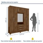 Guarda-roupa Capelinha 6 Portas Com Espelho E 3 Gavetas Com C
