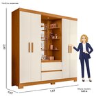 Guarda Roupa Capelinha Casal 04 Portas Olímpia Cinamomo/off W