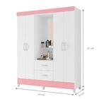 Guarda Roupa Capelinha Dubai Branco Rosa