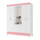 Guarda Roupa Capelinha Dubai Branco Rosa