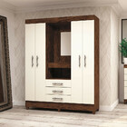 Guarda Roupa Capelinha Fortaleza Imbuia Rustico/champanhe