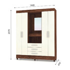 Guarda Roupa Capelinha Fortaleza Imbuia Rustico/champanhe