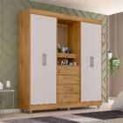 Guarda Roupa Capelinha Solteiro Com Espelho Freijó Baunilha 2