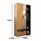 Guarda-roupa Capri 2 Portas Solteiro Amêndoa/preto