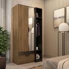 Guarda-roupa Capri 2 Portas Solteiro Nogueira/preto