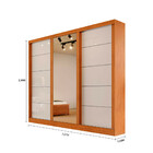 Guarda Roupa Capri Com 3 Portas De Correr Com Espelho Bianchi