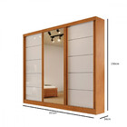 Guarda Roupa Capri Com 3 Portas De Correr Com Espelho Bianchi