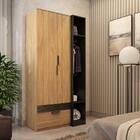 Guarda-roupa Capri Solteiro Amêndoa/preto