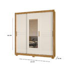 Guarda Roupa Capricórnio 3 Portas Freijó Off White Bnn Decor