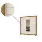 Guarda Roupa Capricórnio 3 Portas Freijó Off White Tana Decor