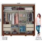 Guarda Roupa Casal 02 Portas Deslizantes 04 Gavetas Catar Henn