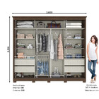 Guarda Roupa Casal 02 Portas Deslizantes 04 Gavetas Mellini H