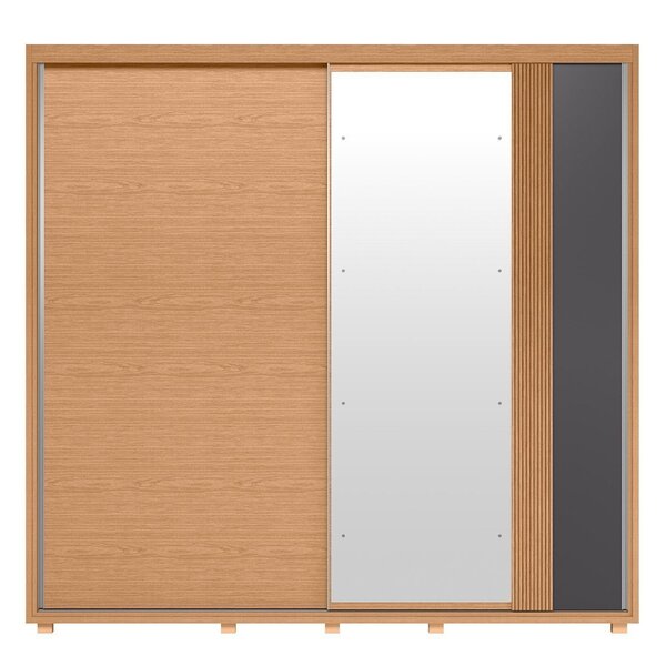 Guarda Roupa Casal 02 Portas Deslizantes Com Espelhos Acácia