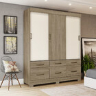 Guarda-roupa Casal 03 Portas Deslizantes 06 Gavetas Taiga Henn