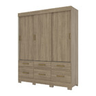 Guarda-roupa Casal 03 Portas Deslizantes 06 Gavetas Taiga Henn
