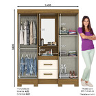 Guarda Roupa Casal 04 Portas 02 Gavetas Ego Briz