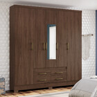 Guarda Roupa Casal 04 Portas Com Espelho 04 Gavetas Alba Henn