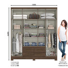 Guarda Roupa Casal 04 Portas Com Espelho 04 Gavetas Alba Henn