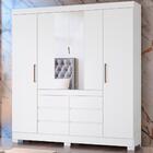 Guarda Roupa Casal 04 Portas Com Espelho 66510 Demobile