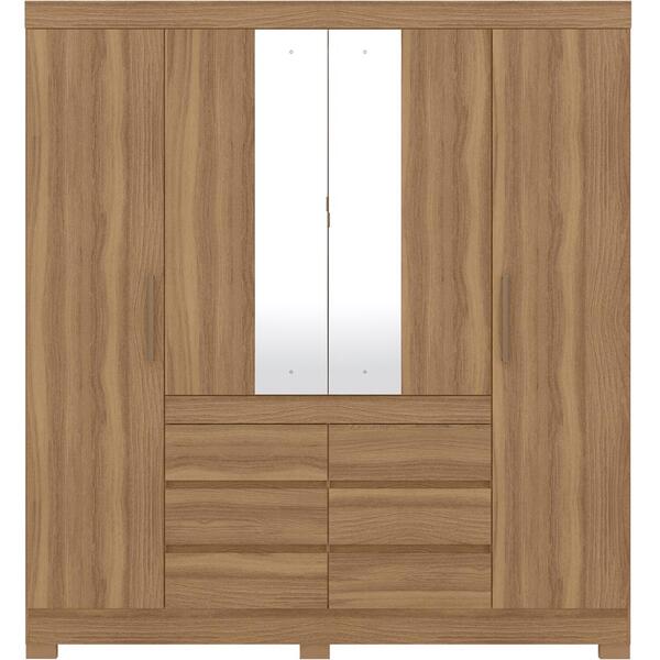 Guarda Roupa Casal 04 Portas Com Espelho 66510 Demobile