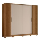 Guarda-roupa Casal 04 Portas Jacarandá Jatobá / Fendi Metallic