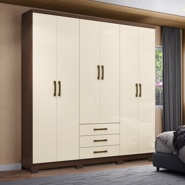 Guarda Roupa Casal 06 Portas 03 Gavetas City Henn