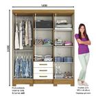 Guarda Roupa Casal 06 Portas 03 Gavetas Mentor Henn