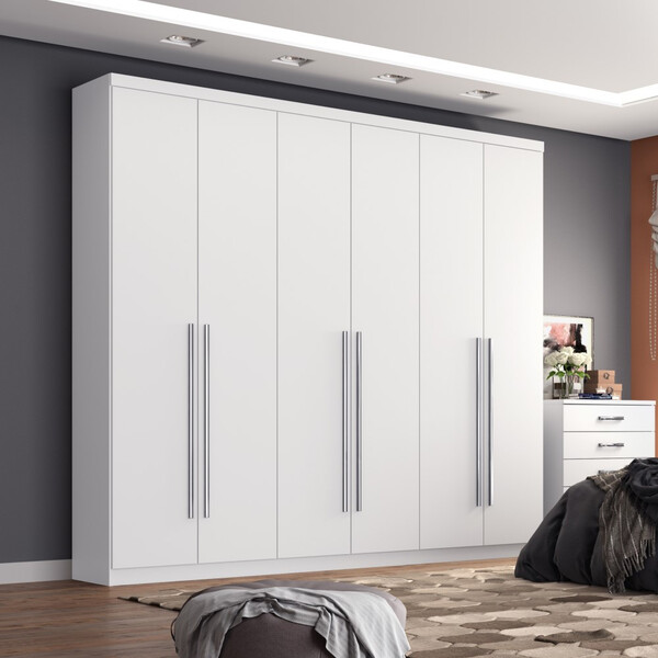 Guarda Roupa Casal 06 Portas 03 Gavetas Pérola Henn