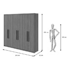 Guarda Roupa Casal 06 Portas 05 Gavetas Áries Lopas - Rovere