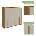 Guarda Roupa Casal 06 Portas 05 Gavetas Únique Lopas - Rovere