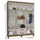 Guarda Roupa Casal 06 Portas Modena Com Espelho Inc Milani St