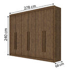 Guarda Roupa Casal 06 Portas New Athos D'doro Móveis - Ypê D'
