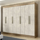 Guarda-roupa Casal 08 Portas E 02 Gavetas Nova York Ipê Textu