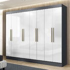 Guarda-roupa Casal 08 Portas E 02 Gavetas Nova York Níquel/br