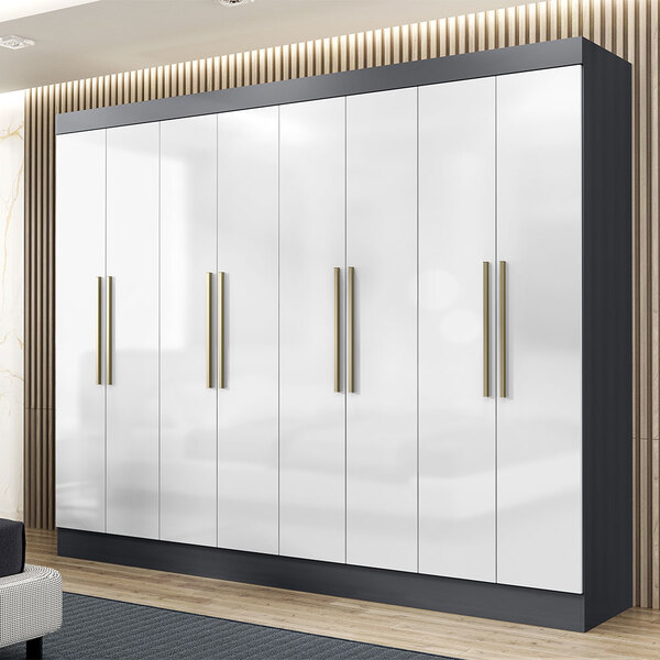 Guarda-roupa Casal 08 Portas E 02 Gavetas Nova York Níquel/br