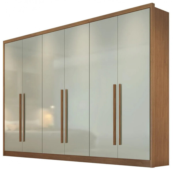 Guarda Roupa Casal 100 Mdf 6 Portas 8 Gavetas Robust Plus Nov