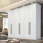 Guarda-roupa Casal 100% Mdf 06 Portas 08 Gavetas Zurick Branc