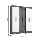 Guarda-roupa Casal 100% Mdf 06 Portas E 02 Gavetas Cássia Caf